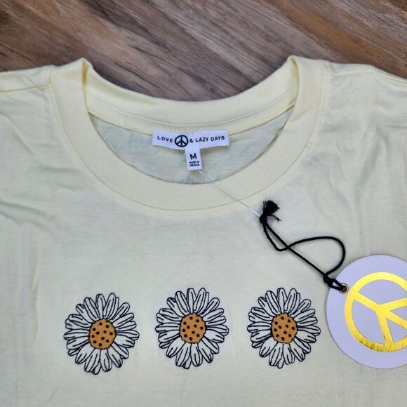 🔹️NWT Love & Lazy Days Yellow "Grand Canyon" Cuffed Sleeve Top Medium - Picture 4 of 12